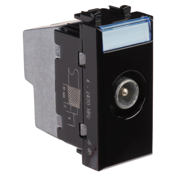 Купить DKC Розетка TV проходная модульная, "Avanti", "Черный квадрат", 1 модуль