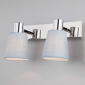 Eurosvet Настенный светильник с поворотными абажурами 20080/2 хром/голубой 00000086004