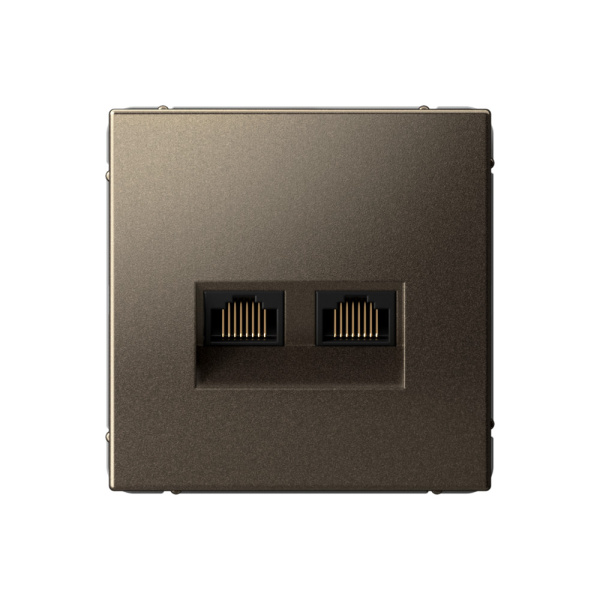 Systeme Electric ArtGallery Мокко Розетка двойная компьютерная RJ45+RJ45, кат.6А, механизм