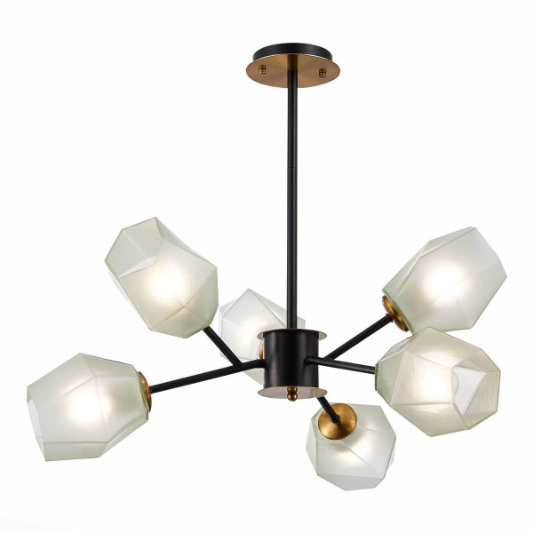 Evoluce SLE205102-06 Люстра потолочная Латунь, Черный/Белый E27 6*60W