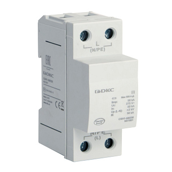 DKC УЗИП, класс I, 1-полюсный, L-N, 50кА