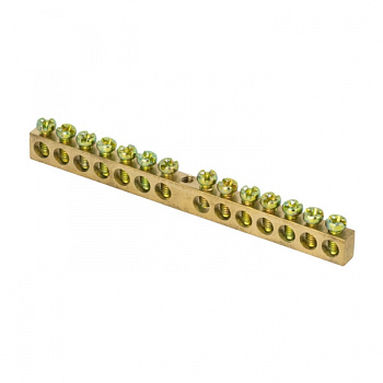 EKF PROxima Шина PEN "ноль-земля" (6х9мм) 14 отверстий латунь крепеж по центру