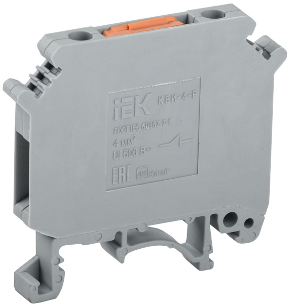 IEK Клемма винтовая КВИ-4-Р с размыкателем серая YZN30-004P-K03