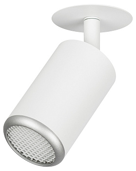 Встраиваемый светильник алюминиевый ЭРА KL106 WH/SL MR16 GU5.3 белый/серебро матовый