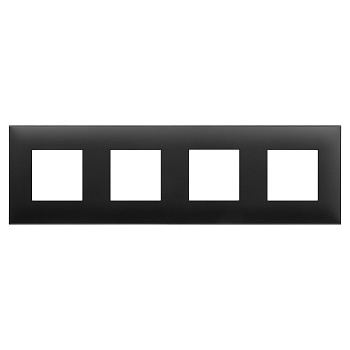 DKC Рамка "Avanti", "Черный матовый", 4 поста (8 мод.)
