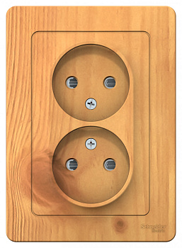 Systeme Electric Blanca внутр Ясень Розетка 2-ая б/з со шторками, 16А, 250В