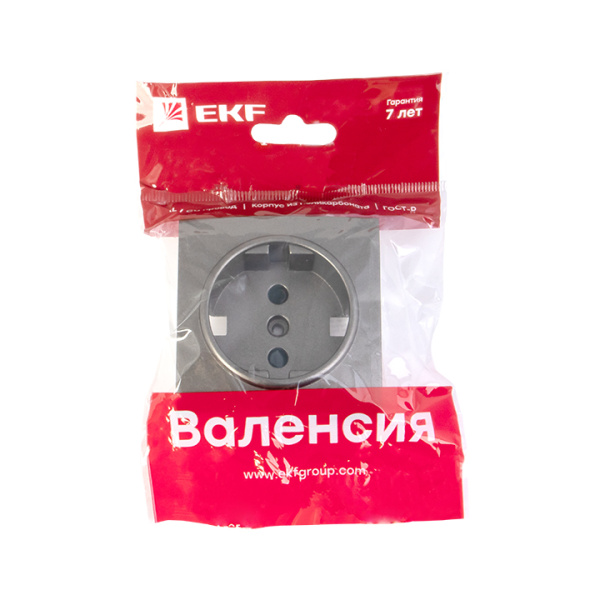 Купить EKF PROxima Валенсия лицевая панель розетки 1-местной с/з 16А графит с защ. штор.