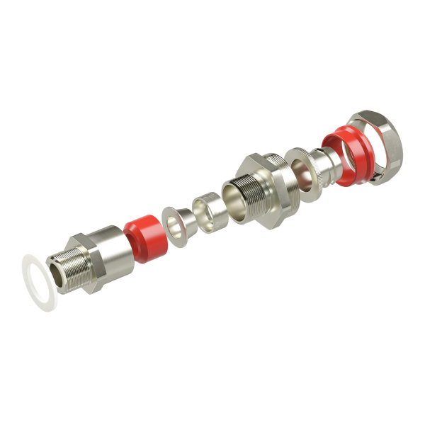 Купить DKC Взрывозащищенный кабельный ввод серии КАЕРМ для бронированного инебронированного кабеля в металлорукаве COSMEC Dn:20 М20х1,5 d:5,8-12мм.Никелирова