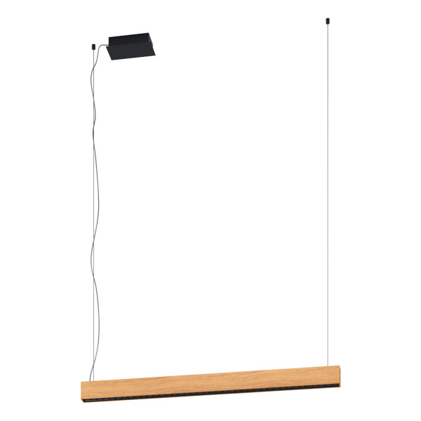 Eglo TERMINI Подвес светодиодный 1 димм., 31,5W/15,5W(LED), 3700/1700lm, L065, B95, H1500, сталь, черный/ дерево, коричневый 39718