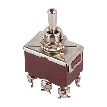 Тумблер 250V 10А (6c) (ON)-OFF-(ON) двухполюсный Rexant 36-4172