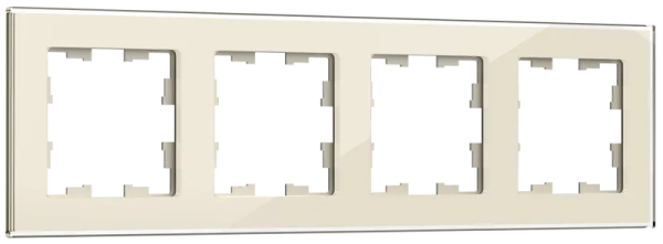 IEK BRITE DECOR Ванильный глянец стекло Рамка 4-м РУ-4-2-БрВа