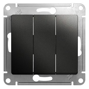 Systeme Electric Glossa Антрацит Выключатель 3-клавишный сх.3, 10AX