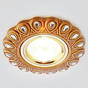 Ambrella Встраиваемый потолочный точечный светильник D5540 SB/CL бронза прозрачный керамика ЛАМПА 5вт в КОМПЛЕКТЕ D5540 SB/CL-A