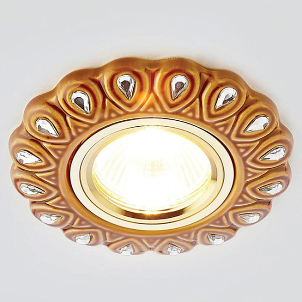 Ambrella Встраиваемый потолочный точечный светильник D5540 SB/CL бронза прозрачный керамика ЛАМПА 5вт в КОМПЛЕКТЕ D5540 SB/CL-A