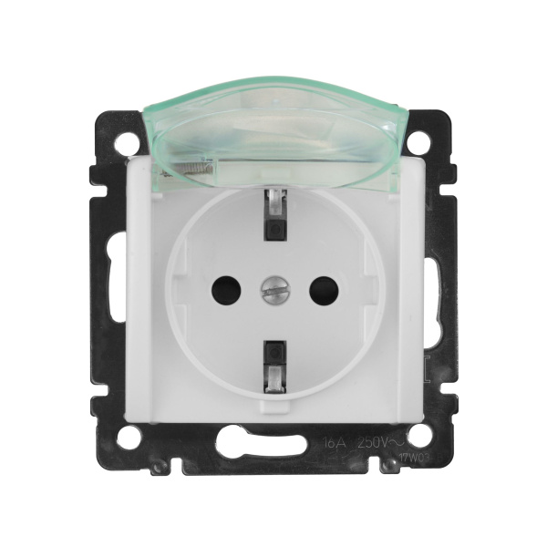 Купить Legrand Valena Бел Розетка 1-ая с/з с крышкой и защитными шторками IP44 (к простой рамке) 774220