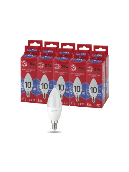 ЭРА LED B35-10W-865-E14 R (диод, свеча, 10Вт, хол, E14)