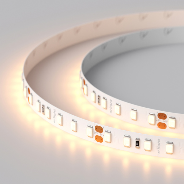 Купить Arlight Светодиодная лента RT-A120-8mm 24V Warm2400 (14.4 W/m, IP20, 2835, 5m) (Открытый) 018111(2)