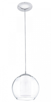 Eglo 92761 Подвес BOLSANO, 1X60W (E27), Ø200, сталь, хром/стекло, стекло сатиновое