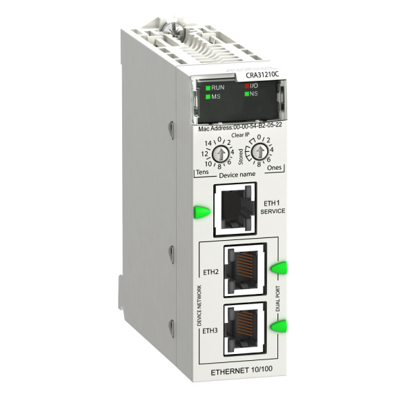 SE Modicon Адаптер удаленного в/в RIO Ethernet,Modicon X80, улучшеный BMXCRA31210C