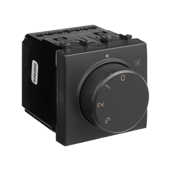 Купить DKC Механизм управления вентиляторами модульный, "Avanti", "Черный матовый", 2 модуля