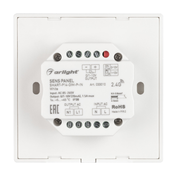 Купить Arlight Панель SMART-P14-DIM-P-IN White (230V, 1.5A, 0/1-10V, Rotary, 2.4G) (IP20 Пластик, 5 лет) 033010