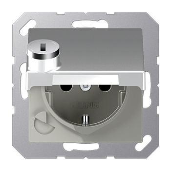 JUNG SCHUKO® розетка с замком, алюминий A1520BFKLSLAL