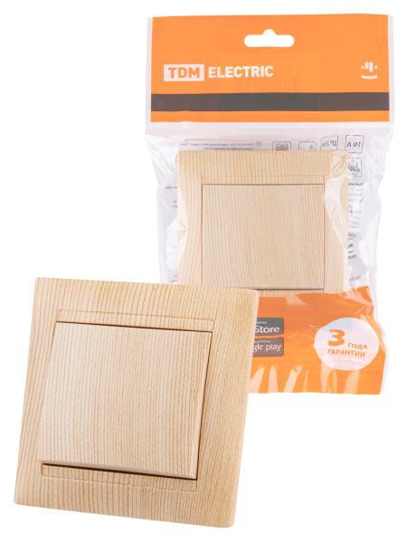 TDM Выключатель 1 кл. 10А сосна "Лама" SQ1815-0301