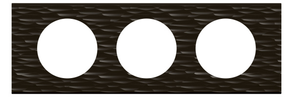 Legrand Celiane2 Corian Черный рифленый Рамка 3-ая (2+2+2 мод) 069023