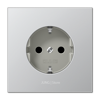 JUNG EcoProfi Алюминий Розетка с/з, автозажим EP1420AL