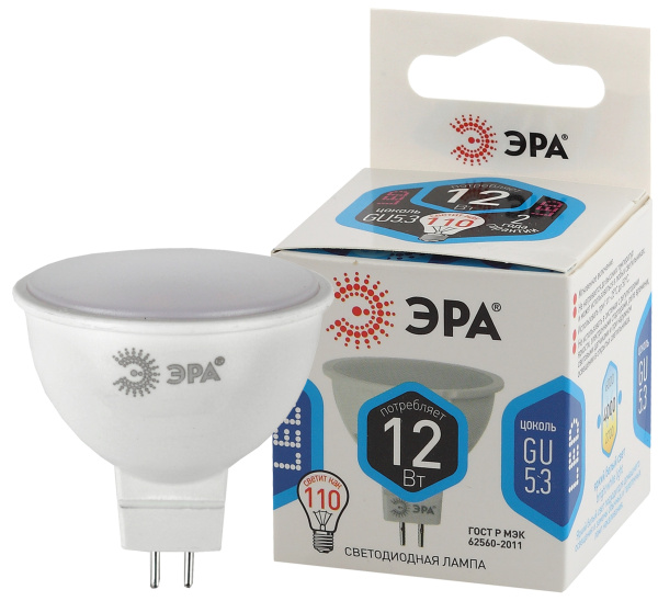 ЭРА LED MR16-12W-840-GU5.3 (диод, софит, 12Вт, нейтр, GU5.3)
