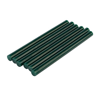 Клеевые стержни d=7,4 мм, L=100 мм, зеленые (упак. 6 шт.) Rexant 09-1018