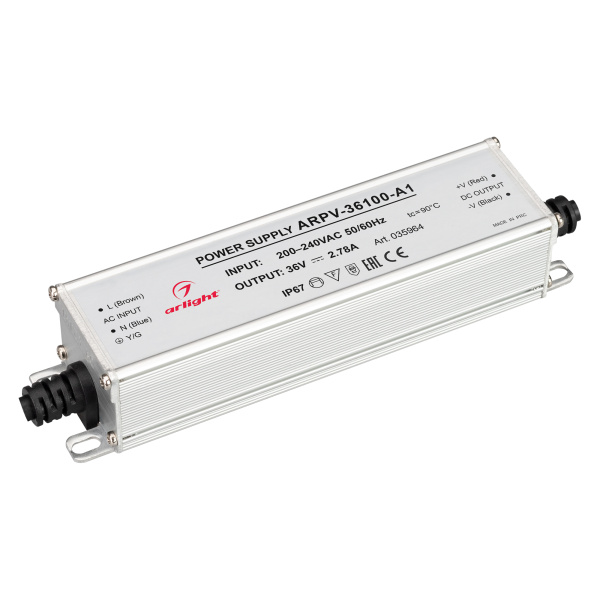 Arlight Блок питания ARPV-36100-A1 (36V, 2.78A, 100W) (IP67 Металл, 3 года) 035964