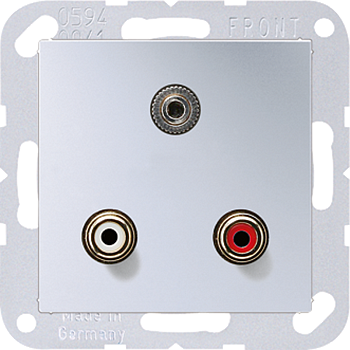 JUNG 2x Cinch Audio (RCA) / Stereo разъем (TRS 3.5 mm), алюминий MAA1011AL