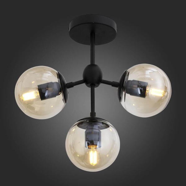 Купить ST LUCE SL549.402.03 Люстра потолочная  Черный/Дымчатый E27 3*60W