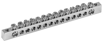 IEK Шина PEN "земля-ноль" 6х9мм 14/2 Ni (14групп/крепеж по краям)