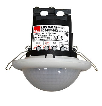 BEG Белый Датчик присутствия потолочный 360°, с фукц. диммирования 1-10V IP20 92507