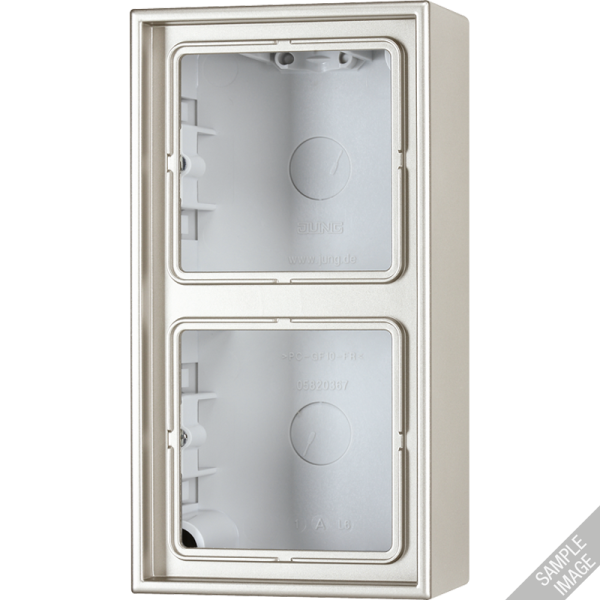 JUNG LS 990 Алюминий Коробка 2-ая для накладного монтажа с встроенной рамкой и основанием AL2582A-L