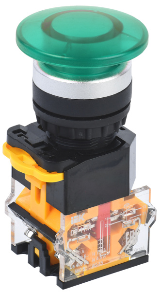 IEK Кнопка D8-11M "Грибок" d=22мм 1з+1р зеленая