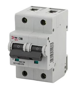 ЭРА NO-902-278 Pro Автоматический выключатель ВА47-100 2Р 100А 10 кА кривая С (6/60/1440)