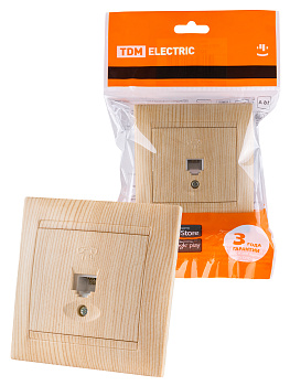 TDM Розетка телефонная RJ11 сосна "Лама" SQ1815-0315