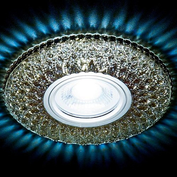 Ambrella Встраиваемый точечный светильник со светодиодной лентой S333 BK/CLD хром/тонированный хрусталь/MR16+3W(LED COLD)