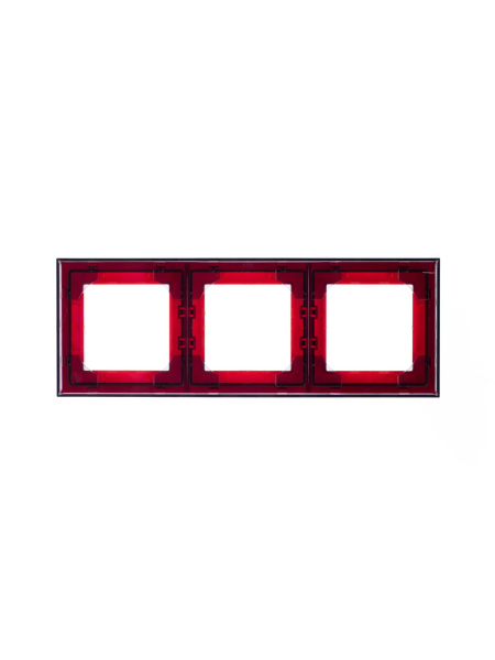 Купить ABB EPJ Levit красный / дымчатый чёрный Рамка 3 поста 2CHH015030A6065