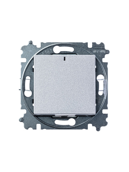 Купить ABB EPJ Levit серебро / дымчатый чёрный Выключатель 1-клавишный с подсветкой 2CHH590146A6070