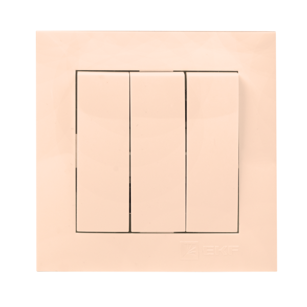 EKF PROxima Валенсия выключатель 3-кл. 10А кремовый