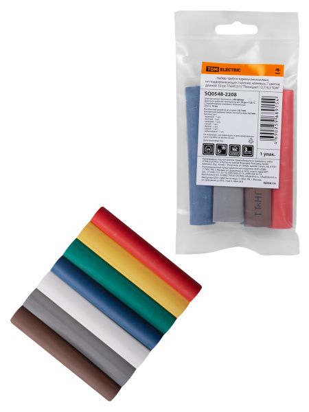 TDM Набор трубок термоусаживаемых, клеевых ТТкНГ(3:1) "Полицвет 12,7/4,3" SQ0548-2208