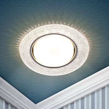 ЭРА Встраиваемый светильник со светодиодной подсветкой ЭРА DK LD53 WH GX53 белый