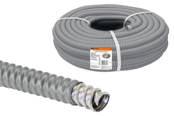 TDM Металлорукав в ПВХ-изоляции РЗ-Ц-П 38 серый без протяжки (20м) SQ0407-0438