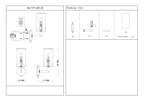 Купить ST Luce SL1171.301.01 Бра Латунь/Прозрачный E14 1*40W