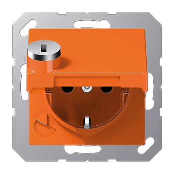 JUNG SCHUKO® розетка с замком, оранжевая A1520BFKLSLO