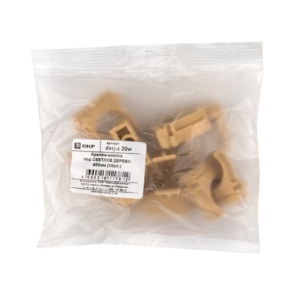Купить EKF PROxima Крепеж-клипса под светлое дерево d20мм (10шт.) Plast